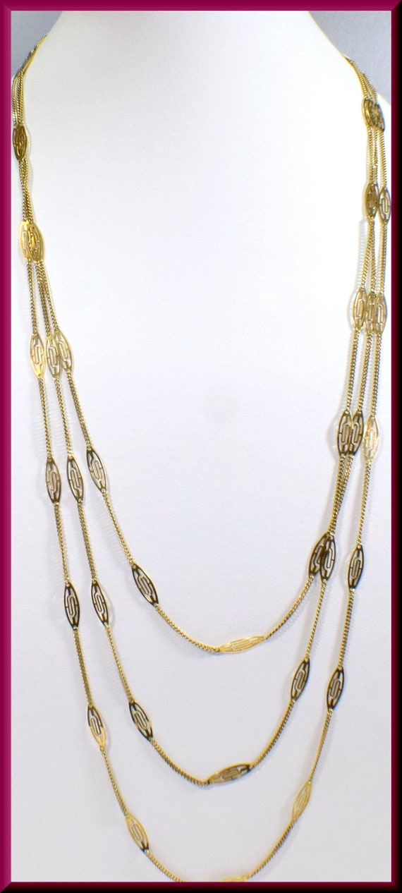 Antique Gold Chain Necklace, Victorian Gold Chai… - image 8
