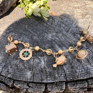 Gelbgold Bettelarmband, Vintage Bettelarmband, Großes Bettelarmband
