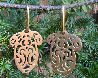 Pomellato Rose Gold Earrings, Ming Collection Rose Gold Acorn Earrings, Rose Gold Dangle Earrings