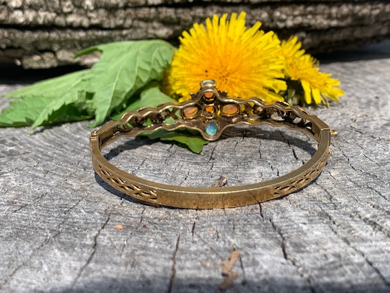 Opal  Bangle, Opal Bangle, Gold Opal Bangle, Opal… - image 2