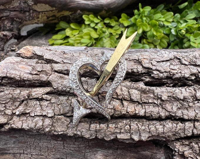 Diamond Heart Pendant,  Diamond Heart, Heart Pendant, Heart Necklace, Open Heart Pendant, Heart Jewelry