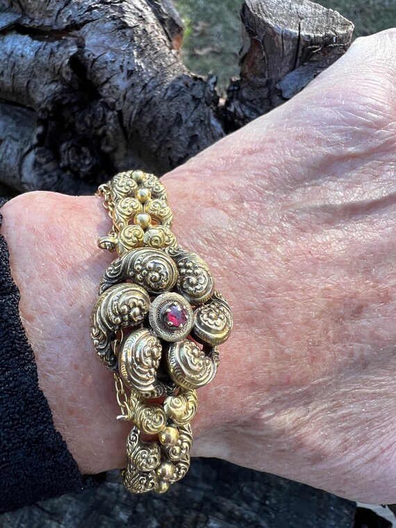 Gold Victorian Bracelet, Victorian Ruby Bracelet,… - image 7
