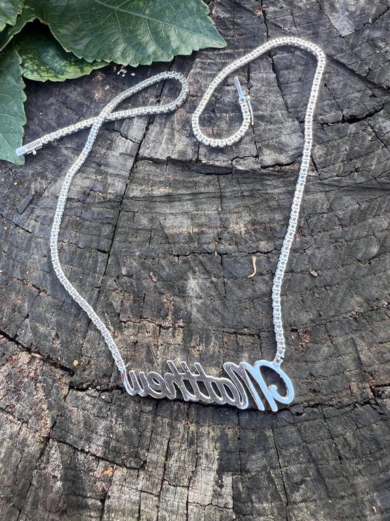 Diamond Matthew Name Plate, Matthew Name Necklace… - image 17