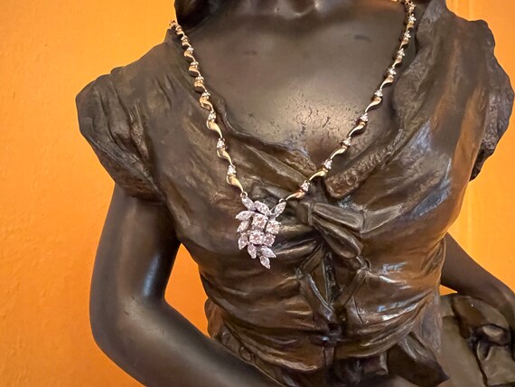 Diamond Choker, Diamond Drop Necklace, Diamond Pendant View 3