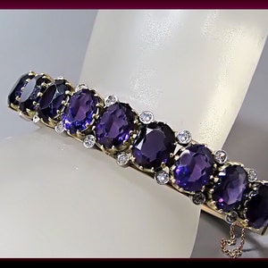 Amethyst Bangle, Amethyst Bracelet, Amethyst and Diamond Bangle image 5