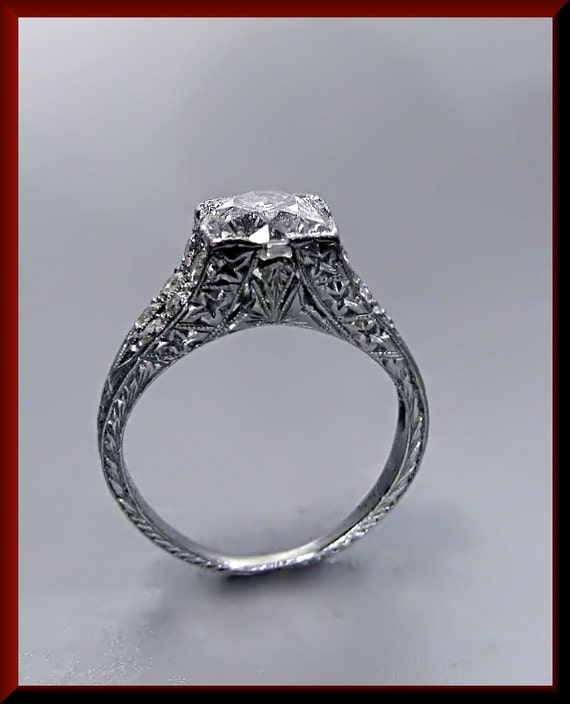 Art Deco Diamond Engagement Ring Antique Diamond … - image 4