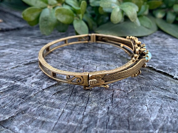 Gold and Opal Bangle, Opal Bangle, Opal Flower Ba… - image 8