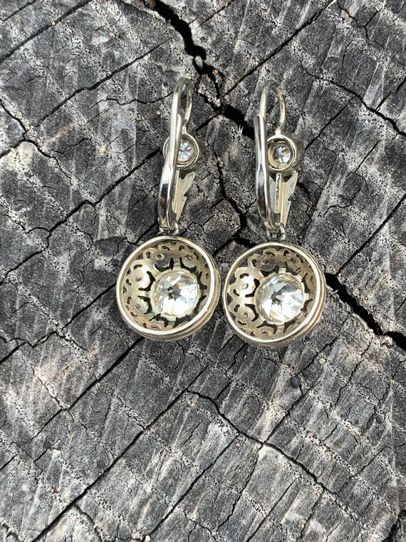 Deco Diamond Dangle Earrings, Art Deco Drops, Dia… - image 6