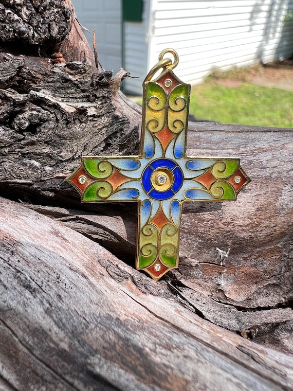 Enamel Cross, Ornate Gold Cross, Masriera Cross, … - image 10
