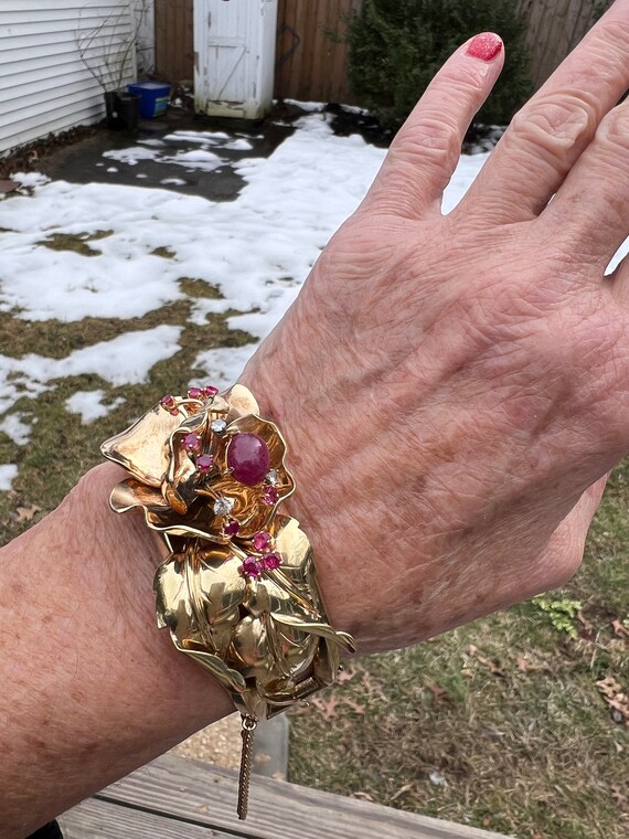 Ruby and Diamond Cuff, Ruby Cuff, Ruby Bangle,  R… - image 10