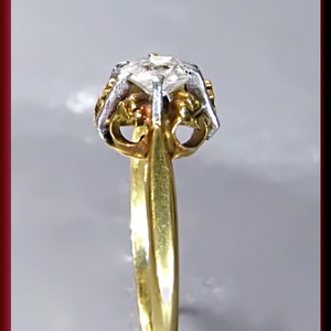 Victorian Diamond Engagement Ring Vintage Diamond Engagement Ring 18K Yellow Gold Diamond Engagement Ring Wedding Ring ER 450M image 3