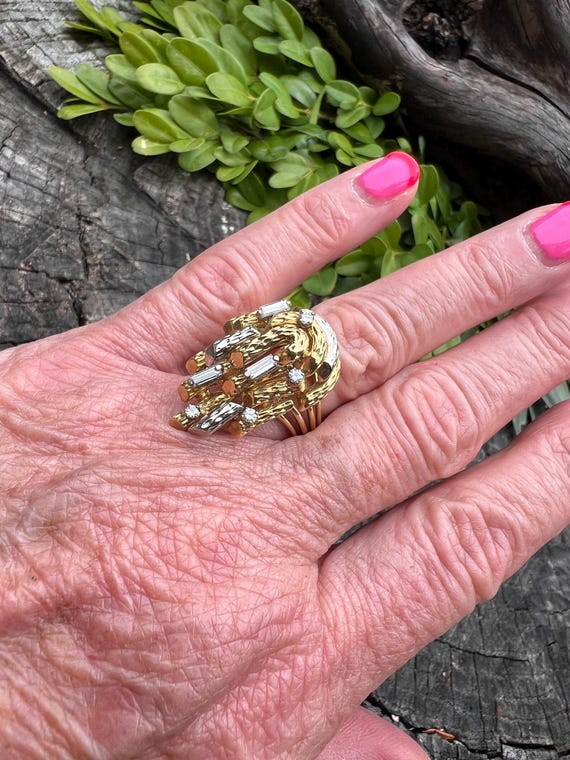 Diamond Cluster Ring, Diamond Statement Ring, Dia… - image 8