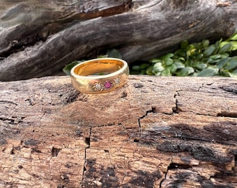 Victorian Ruby and  Diamond Band