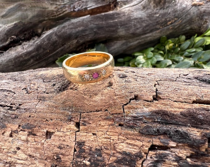 Victorian Ruby and  Diamond Band