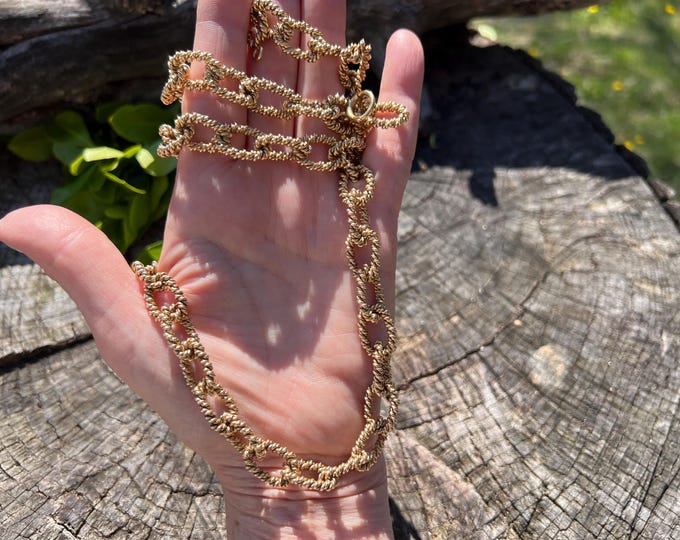 Long Gold Necklace, Long Gold Chain, Layering Chain,  Thick Gold Chain, Oval Link Chain