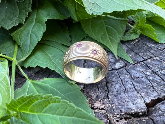 Wide Ruby Band, Diamond and Ruby Band, Ruby Wide … - image 6