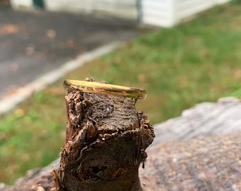 Yellow Gold Band, Thin Gold Band, Gold Stacking Band,  Thumb Ring, Gold Band Size 12