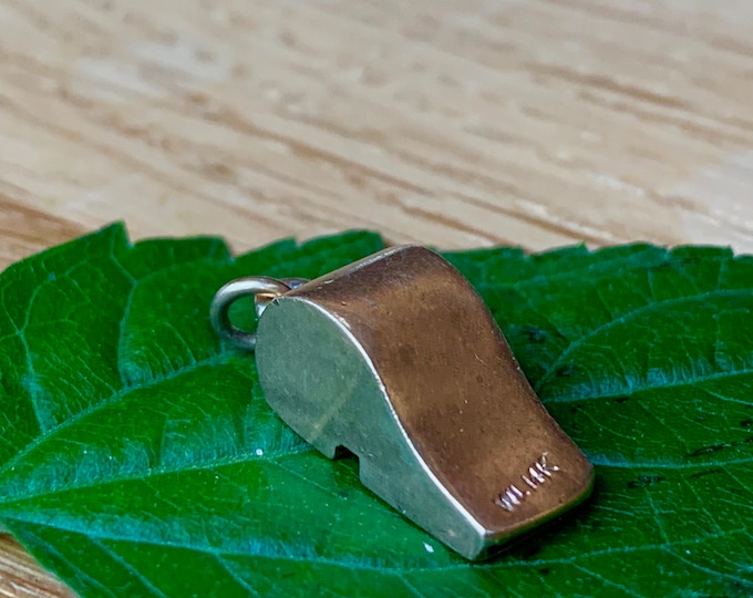 Gold Whistle Charm, Whistle Charm, Whistle Pendant