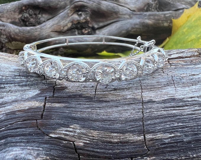 White Gold Diamond Bangle,  Diamond Bangle,  White Gold Bangle, Chic Bangle
