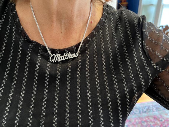 Diamond Matthew Name Plate, Matthew Name Necklace… - image 14
