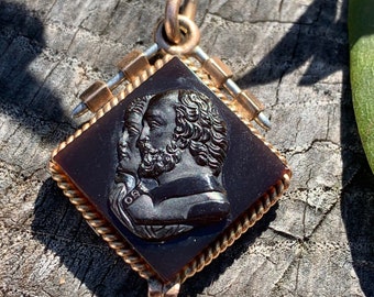 Victorian Intaglio Pendant, Carnelian Intaglio Pendant, Carved Intaglio
