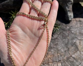 Victorian Chain, Watch Chain,  Long Victorian Chain, Ornate Gold Chain, Antique Gold Chain, Layering Chain, Victorian Necklace