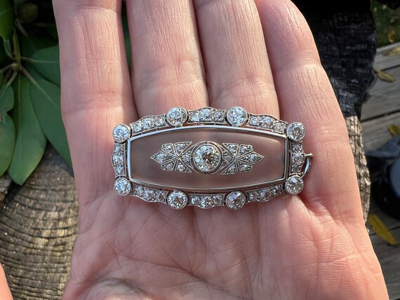 Art Deco Brooch, Art Deco Diamond Brooch, Crystal… - image 8
