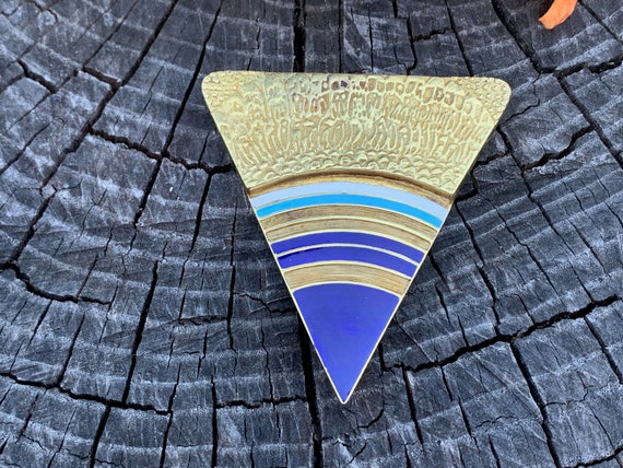 Gold Triangle Pendant, Large Triangle Pendant, En… - image 8