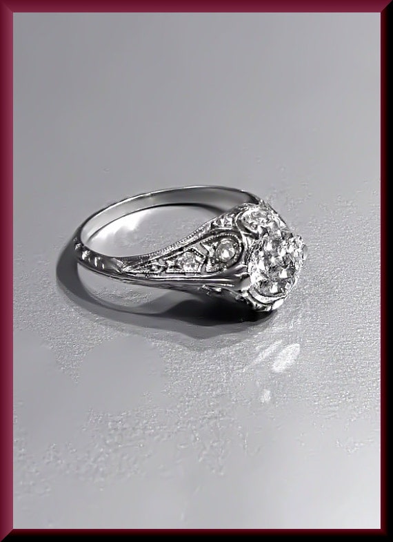 Art Deco Engagement Ring Antique Engagement Ring … - image 1