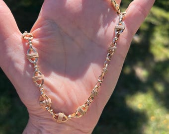 Vintage 1960s Chain, Mariner Style Chain,  Ornate Gold Chain, Layering Chain