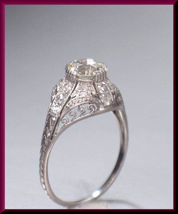 Antique Engagement Ring, Art Deco Engagement Ring… - image 5