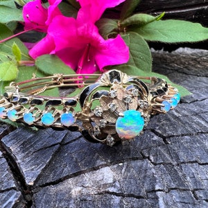 Opal  Bangle, Opal Bangle, Gold Opal Bangle, Opal Bracelet, October Birthstone