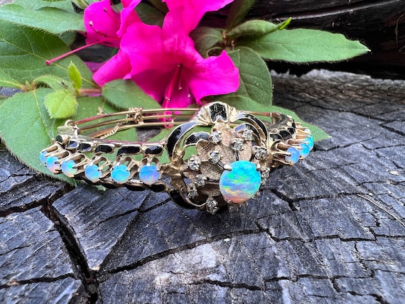 Opal Bangle, Opal Bangle, Gold Opal Bangle, Opal Bracelet, October Birthstone