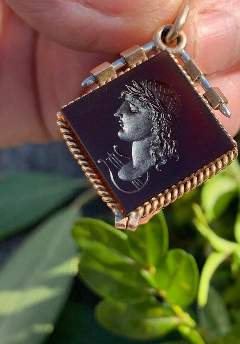 Victorian Intaglio Pendant, Carnelian Intaglio Pendant, Carved Intaglio image 4