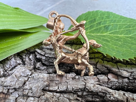 Gold Centaur Pendant, Centaur Pendant, Centaur Jewelry, Centaur Necklace
