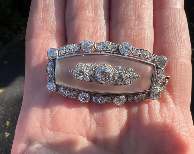 Art Deco Brooch, Art Deco Diamond Brooch, Crystal Deco Brooch,  Diamond Brooch, Crystal Brooch, Art Deco Diamond Pin