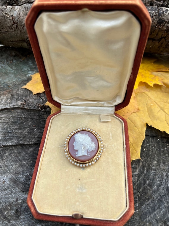 Victorian Cameo Agate Cameo Stone Cameo Antique Go Gem