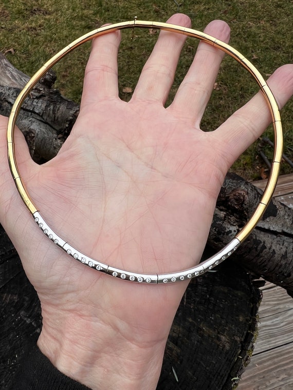 Gold Diamond Choker, Omega Choker, Omega Diamond … - image 8