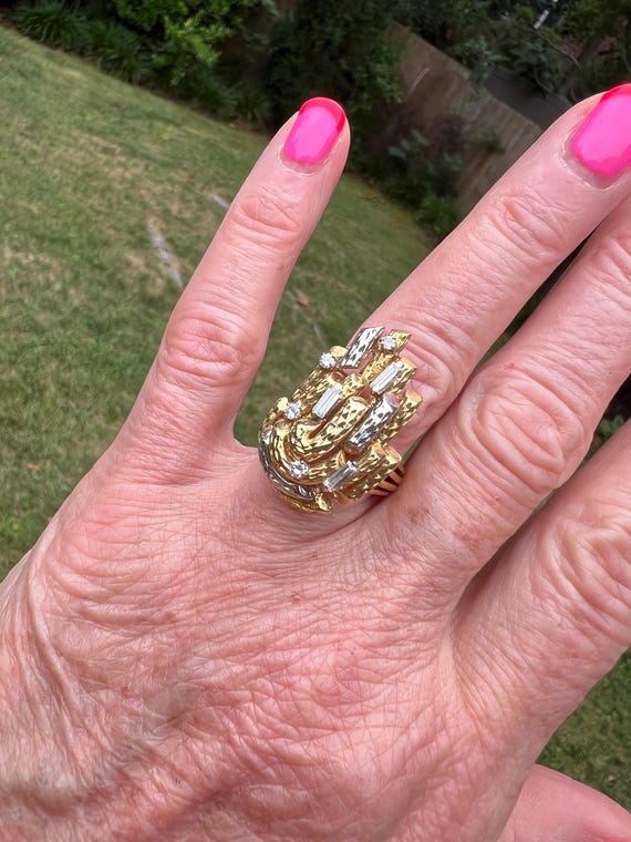 Diamond Cluster Ring, Diamond Statement Ring, Dia… - image 5