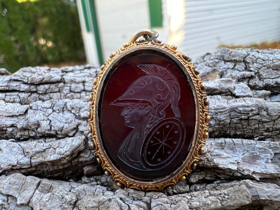 Victorian Intaglio Pendant, Carnelian Intaglio Pe… - image 6