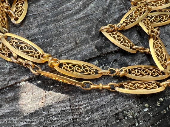 Victorian Chain, Ornate Gold Chain, Antique Gold … - image 7