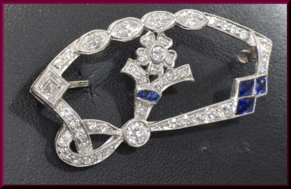 Art Deco Brooch, Diamond Brooch ,Bouquet Brooch, … - image 2