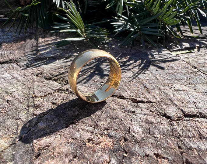 Victorian Cigar Band, Gold Cigar Band, Antique Wide Band, Wide Gold Band, Cigar Band Size 7.75