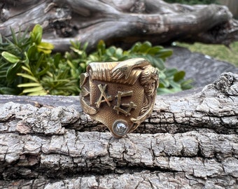 Victorian Signet Ring, Gold Signet Ring, Mermaid Ring
