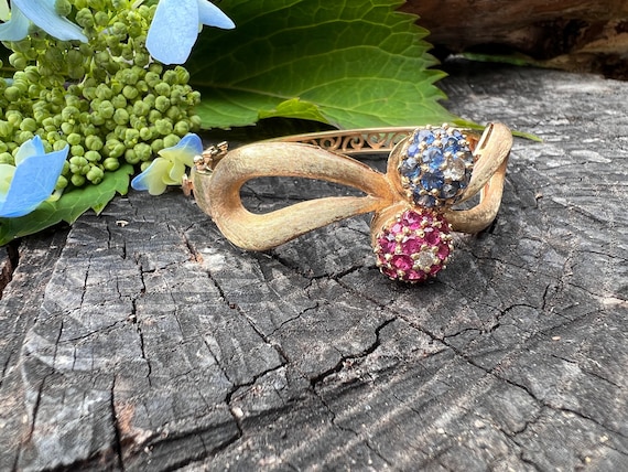 Ruby Bangle, Sapphire Bangle, Gold and Ruby Bangle - image 1