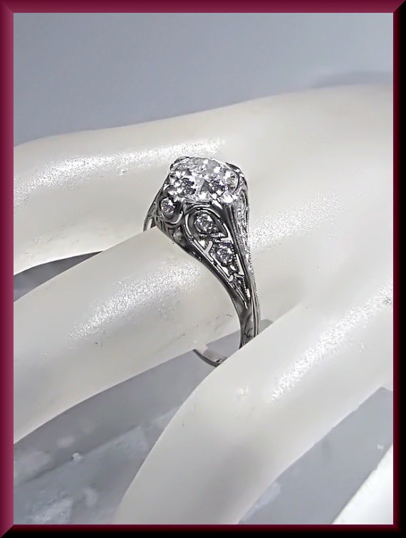 Art Deco Engagement Ring Antique Engagement Ring … - image 5