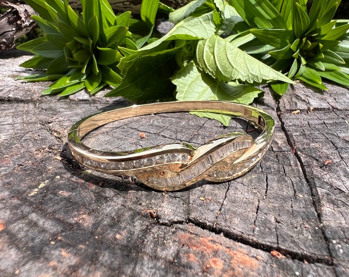 Yellow Gold and Diamond Bangle, Diamond Bangle, Diamond Bracelet