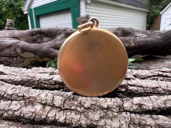 Gold Victorian Locket, Antique Gold Locket, Yellow Gold Locket, Round Locket
