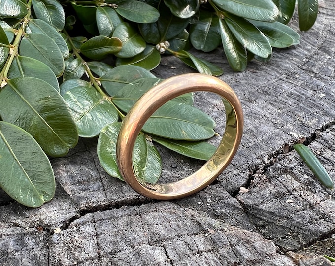 Yellow Gold Band, Thin Gold Band, Gold Stacking Band, Thumb Ring, Gold Band Size 11