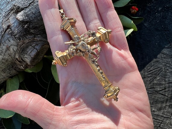 Victorian Gold Cross Antique Gold Cross 